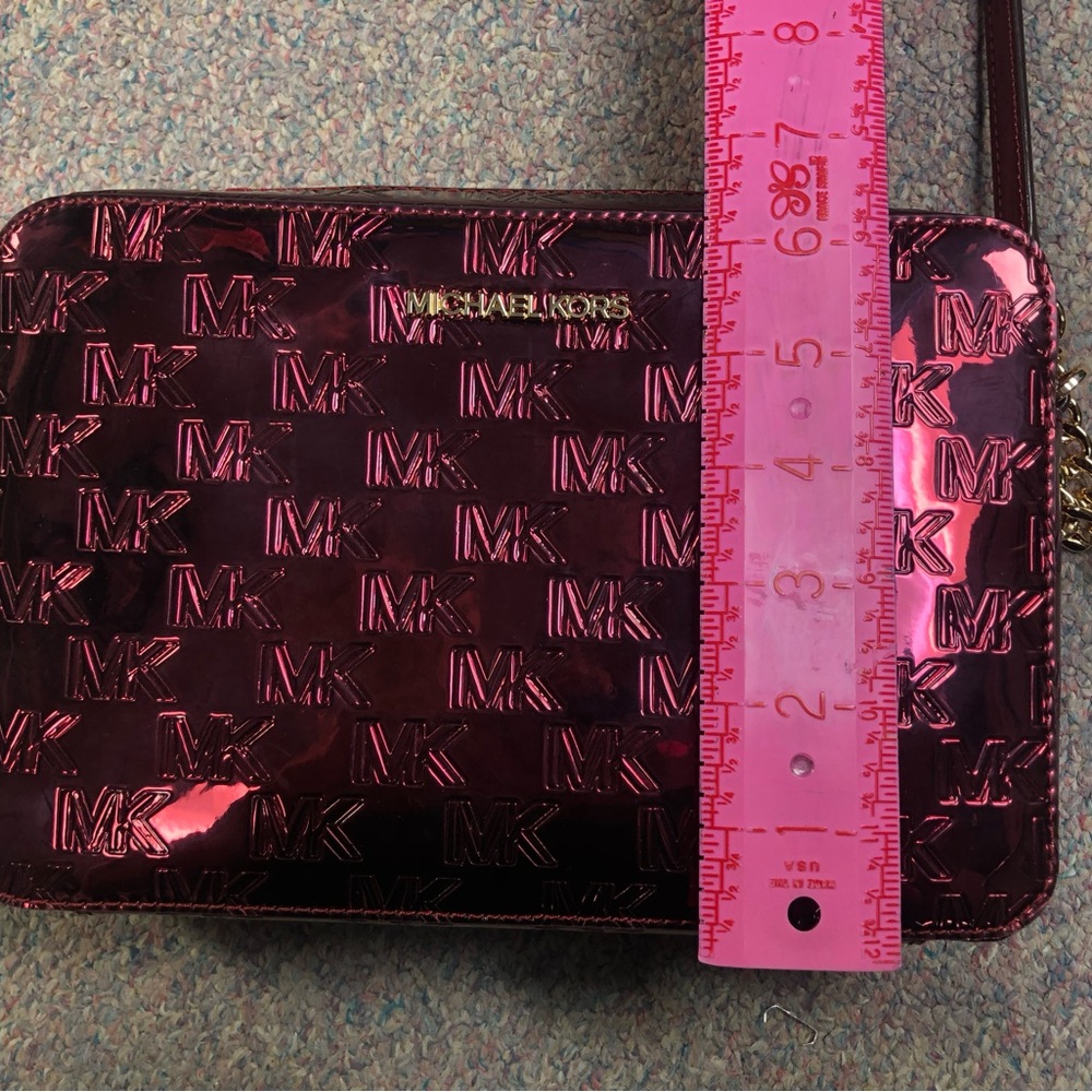 Michael Kors Burgandy Embossed Women's Bag - Picture 12 of 12